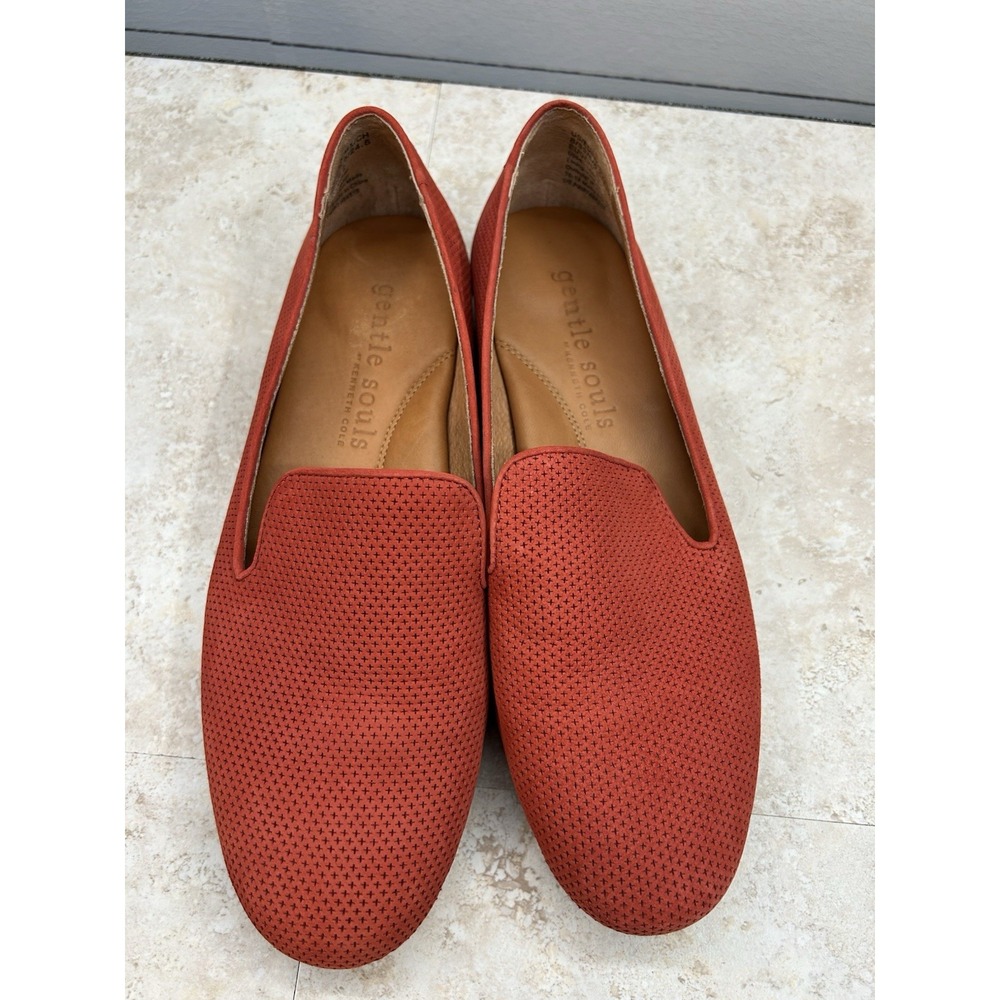 Gentle Souls by Kenneth Cole Women's Eugene 2 Perf Loafer Flat Size 8 Persimmon - Picture 3 of 11